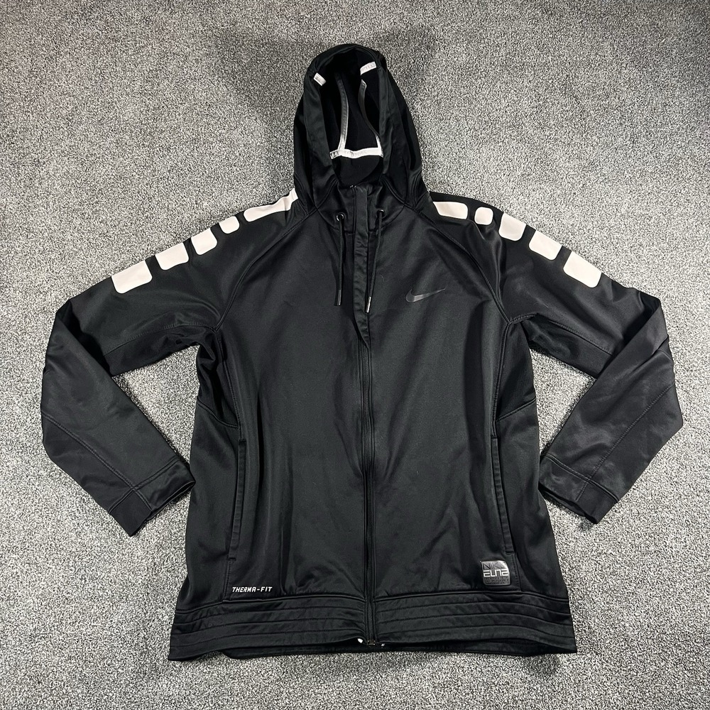 Nike Therma-FIT Elite Full Zip Hoodie Black Training Jacket Men's Large